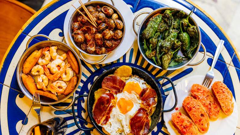 spanish tapas on table