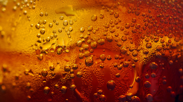 Carbonated drink close up