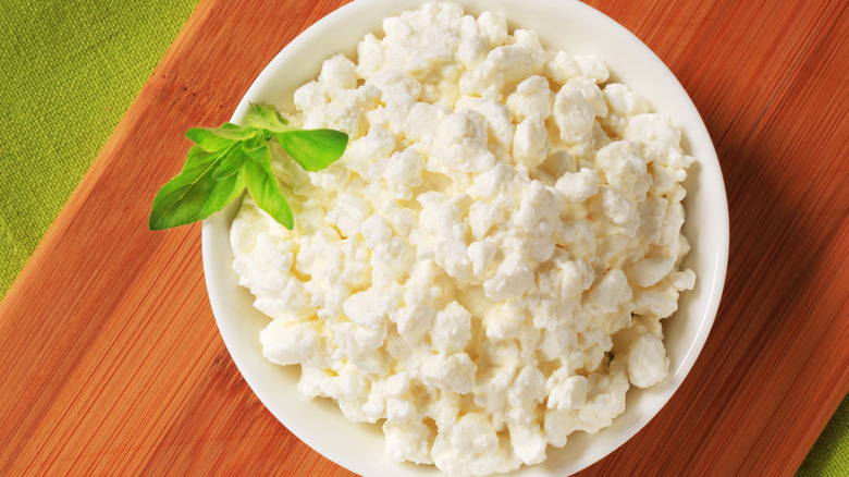 Cottage cheese in a bowl