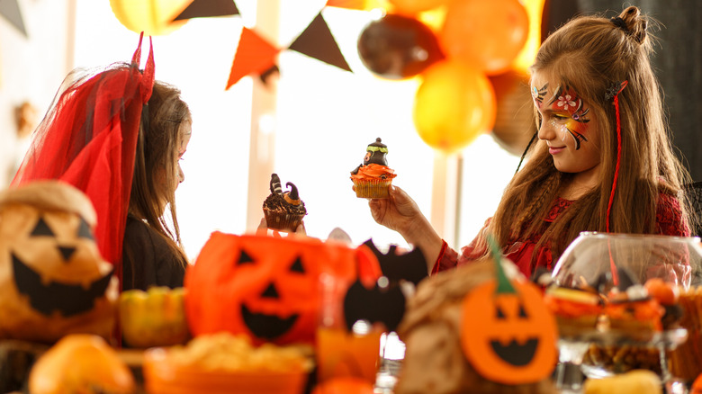 Kids at Halloween party