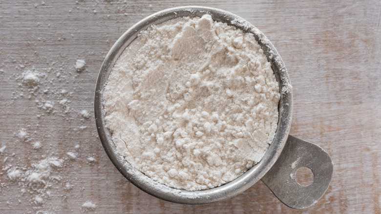 Flour in a measuring cup