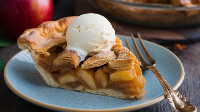 apple pie with ice cream