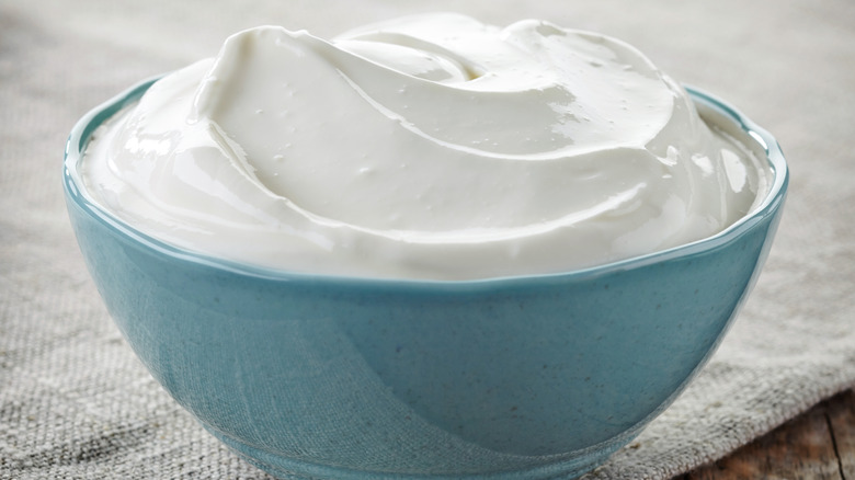 Bowl of sour cream