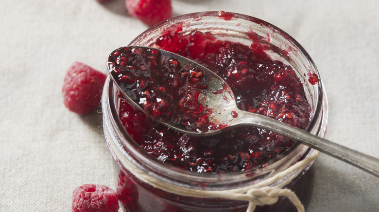 A teaspoon in a jam jar