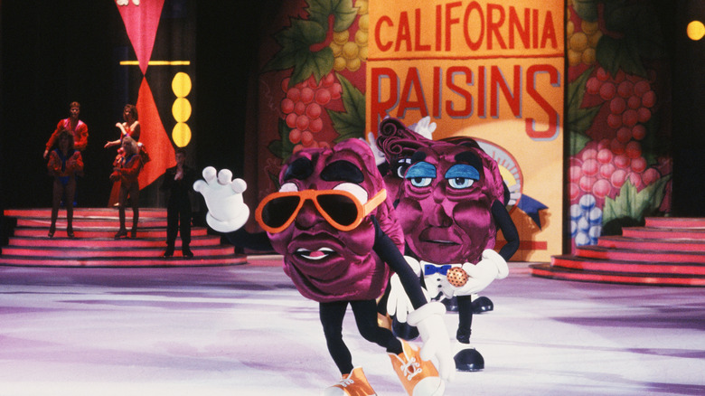 Performers dressed as California Raisins