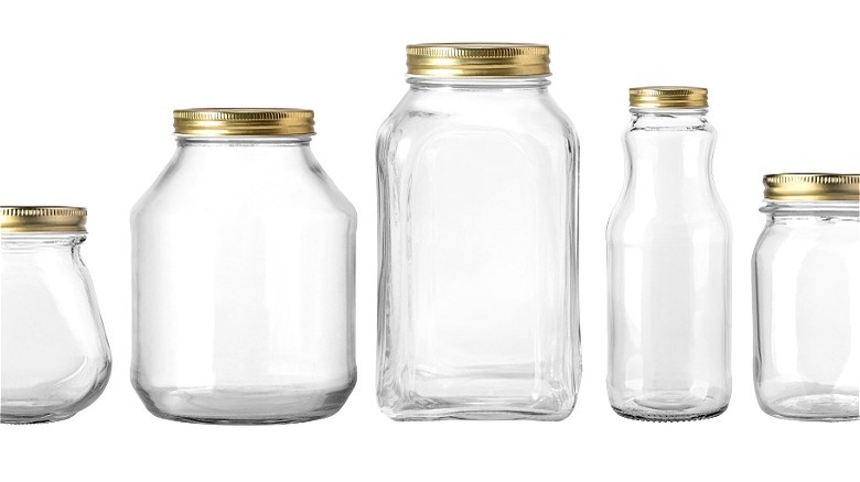 Different sized jars with lids