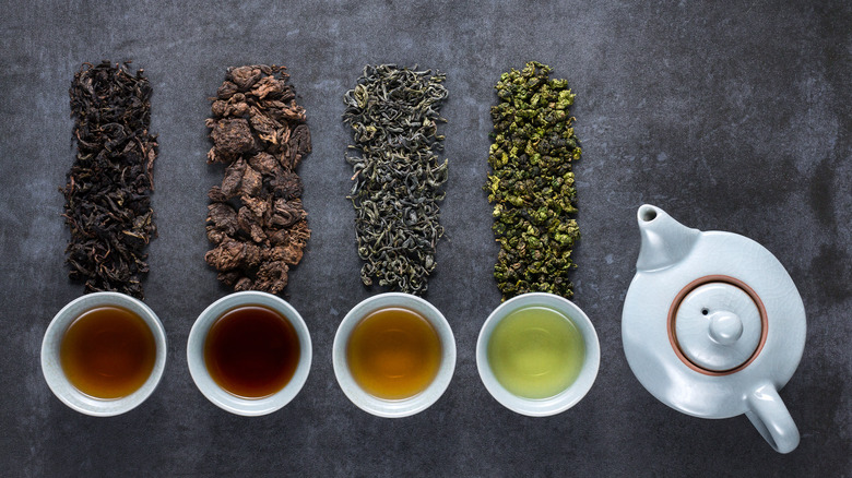 Different types of tea 