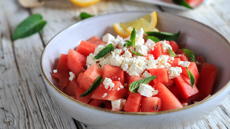 watermelon salad in a bowl