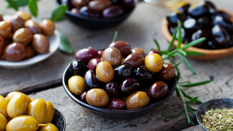 assortment of olives