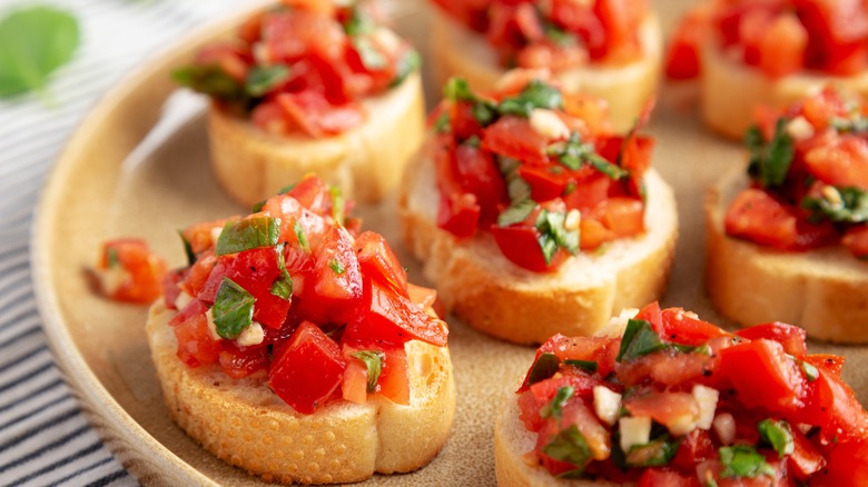 mini bruschetta with herbs