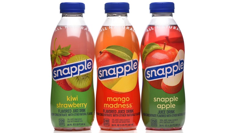 snapple bottles on white background