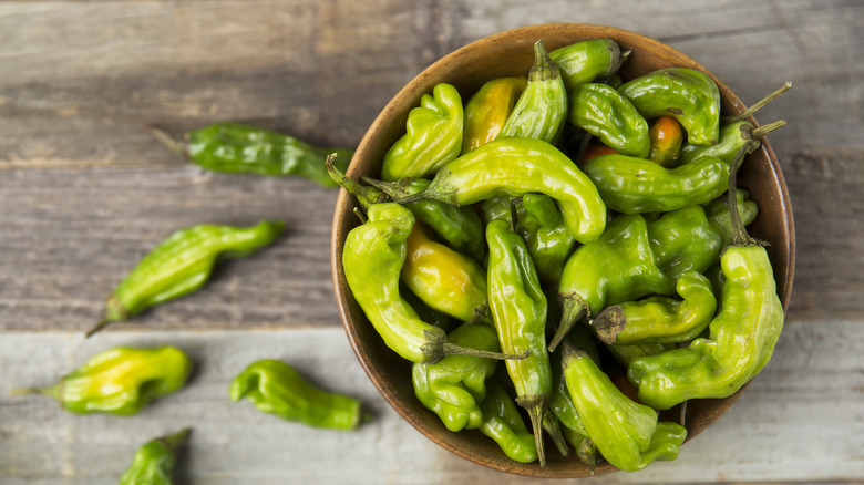 shishito peppers in a bowl