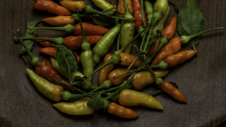 Thai chili peppers in a bowl