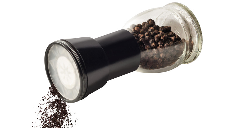 Black pepper in a grinder