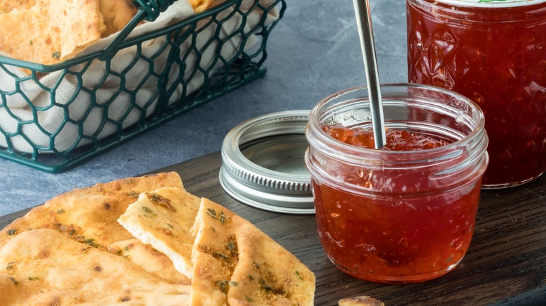 Hot pepper jelly with bread