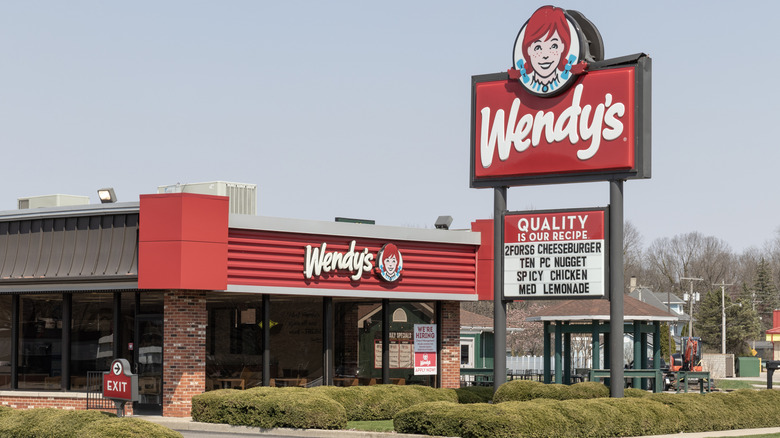 Wendy's storefront view on a clear day