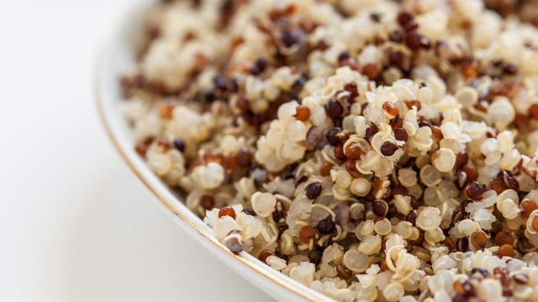 cooked quinoa in a bowl