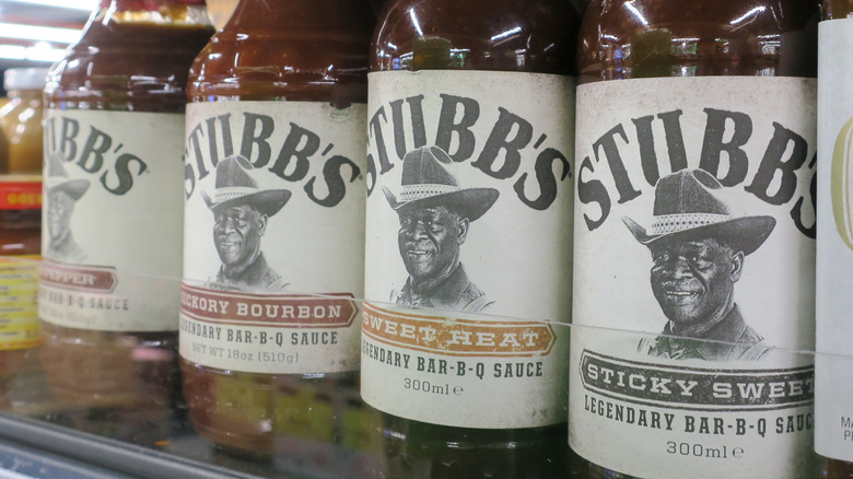 Rows of Stubb's bbq sauce