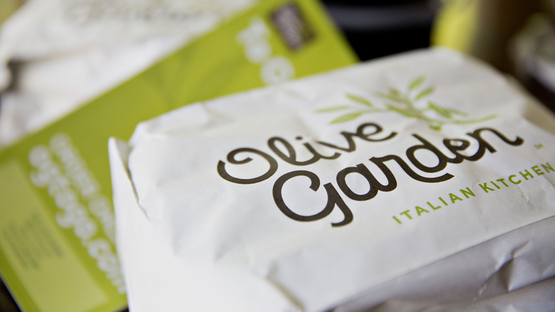 Olive Garden logo on bag