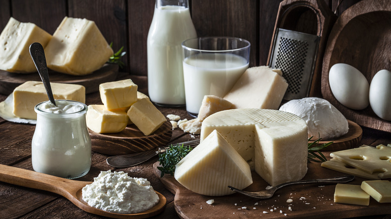 heavy cream, buttermilk, and assorted dairy products