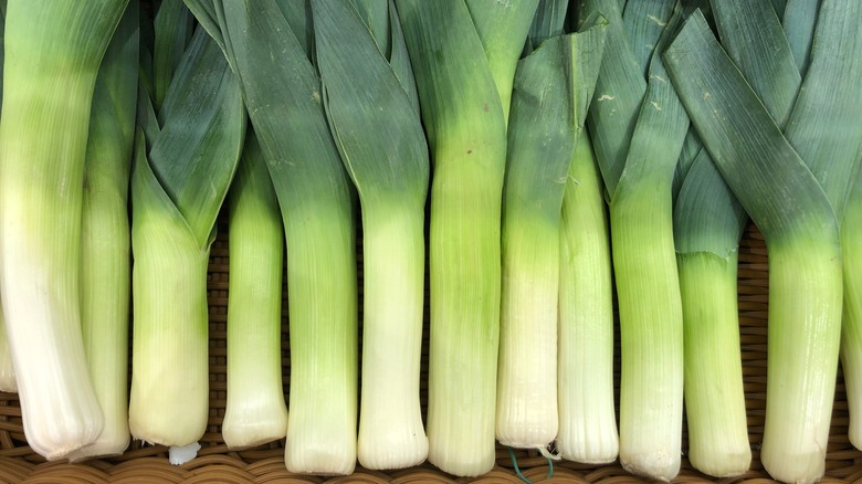 leeks in a row