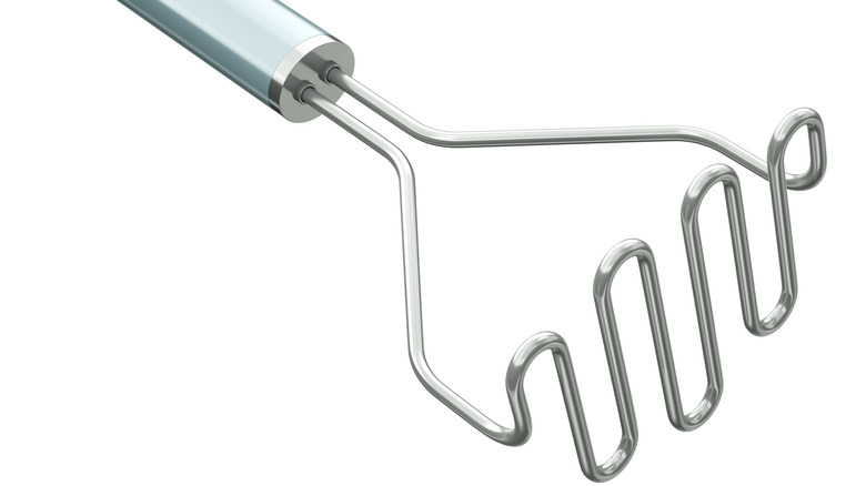 A wire potato masher