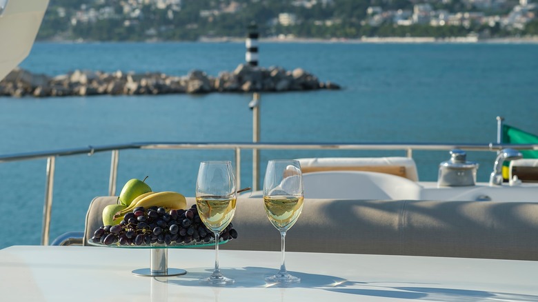 bananas and fruit aboard yacht