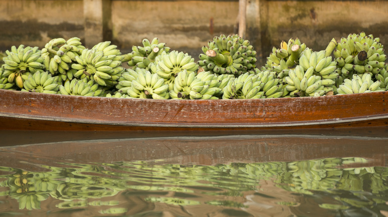 bananas aboard boat in Thailand