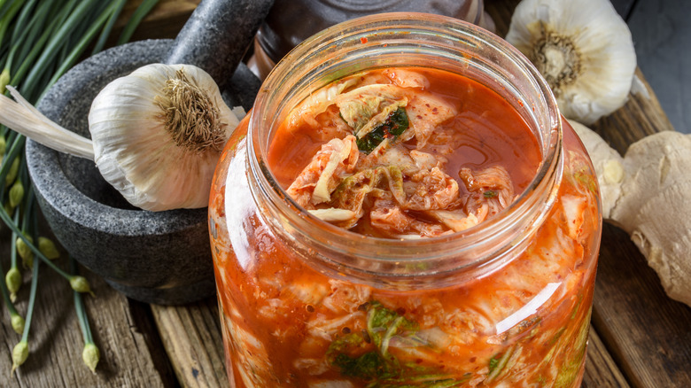 kimchi in jar