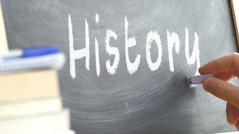 'History' written on chalkboard