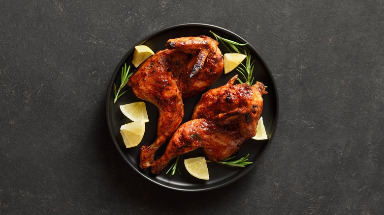 Grilled chicken, lemon, and rosemary