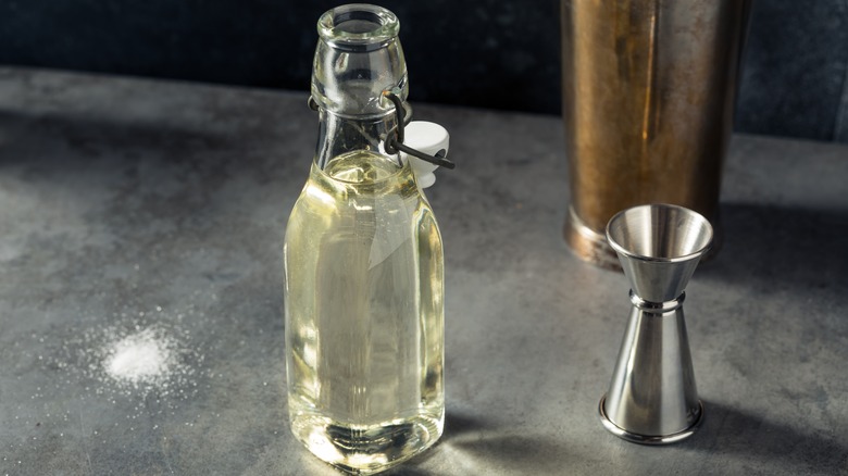 a bottle of simple syrup