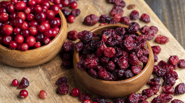 Fresh and dried cranberries