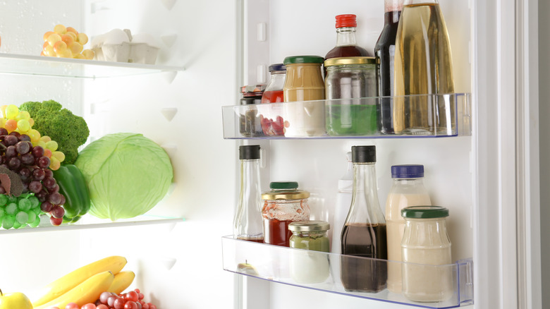 Refrigerator shelf of condiments