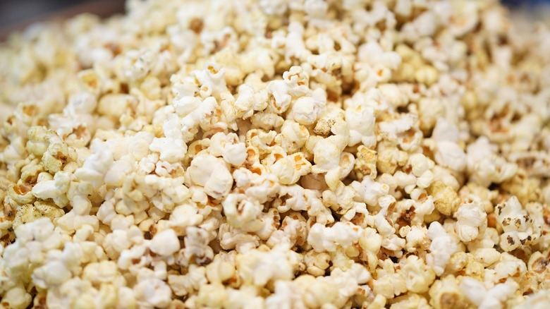 Buttered and salted popcorn