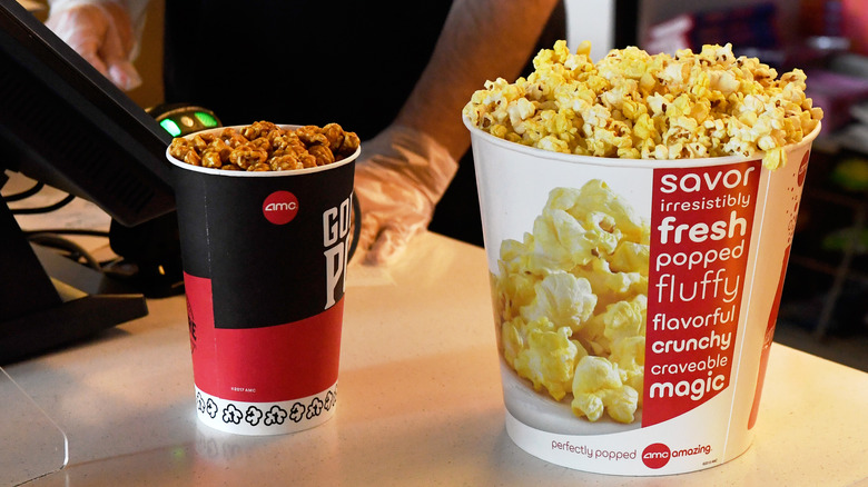 Buckets of popcorn at AMC