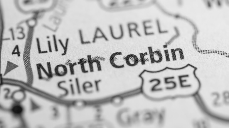 Map of North Corbin, Kentucky