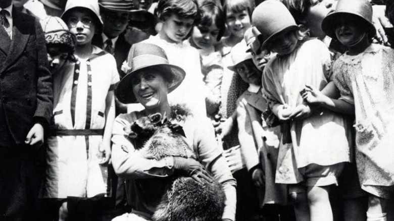 Grace Coolidge and Rebecca the Racoon