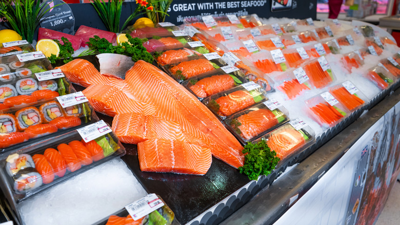 fresh seafood at market