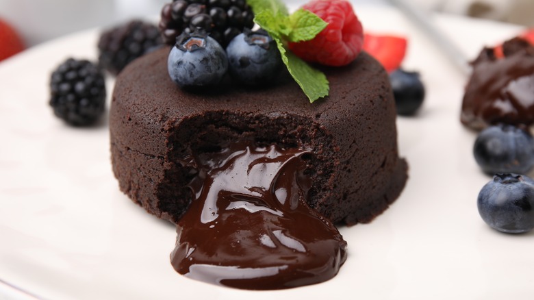 Plate of molten lava cake