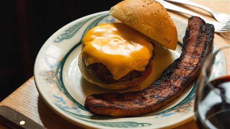 burger from Peter Luger Steakhouse