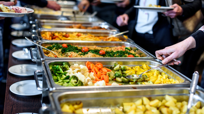 Buffet catering food trays