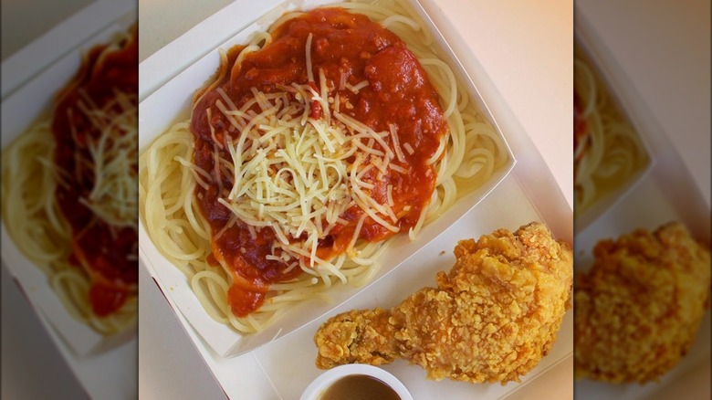 McSpaghetti, fried chicken