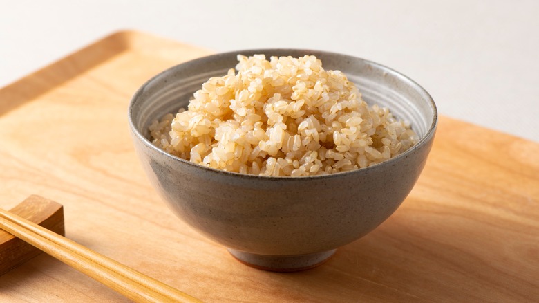 Genmai rice in bowl