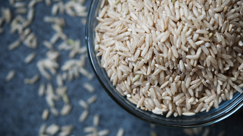 a bowl of brown rice