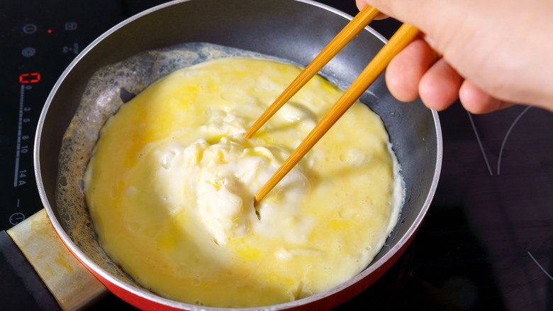 Making a tornado omelet