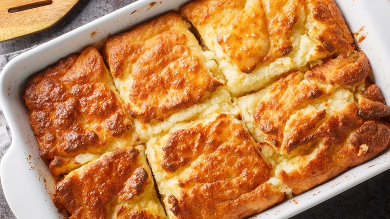 casserole topped with square biscuits