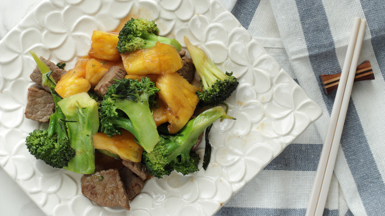 Pineapple beef stir-fry from above