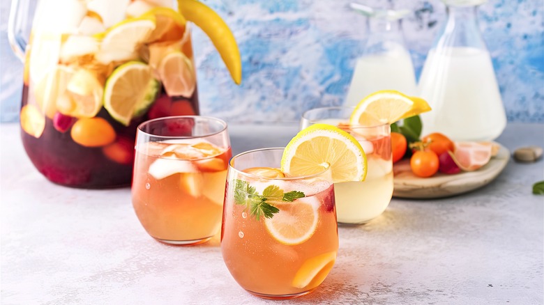 Sangria and lemonade