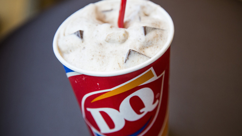 Dairy Queen vanilla Blizzard with candy 